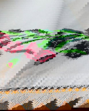 fata de masa vintage, cusuta  minunat, dantela,  anii 40 ( din familie)