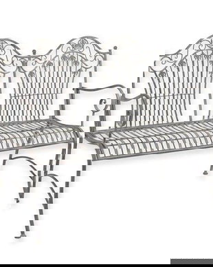 Banca gradina din fier forjat antik grey