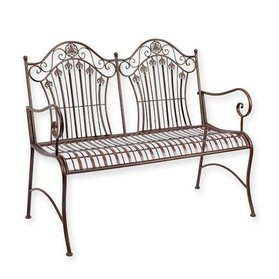 Banca gradina din fier forjat antik brown