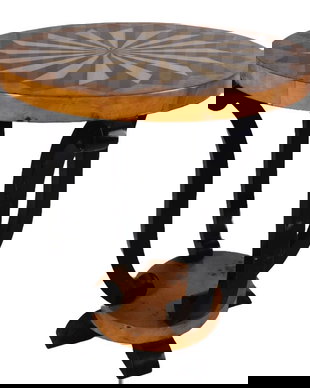 Masuta cafea Art Deco din lemn masiv furniruit