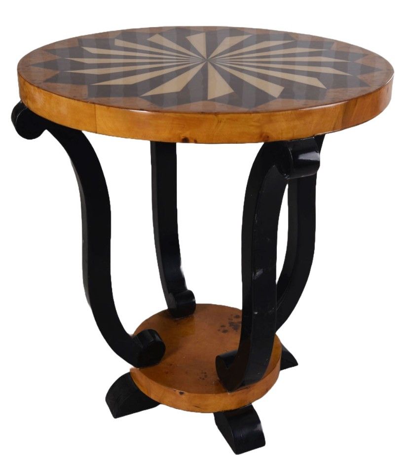 Masuta cafea Art Deco din lemn masiv furniruit