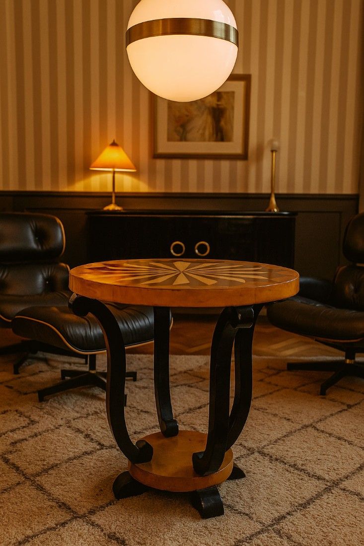 Masuta cafea Art Deco din lemn masiv furniruit