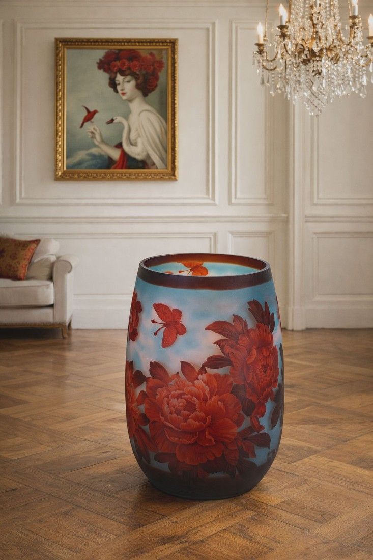 Bujori-vaza din sticla Galle