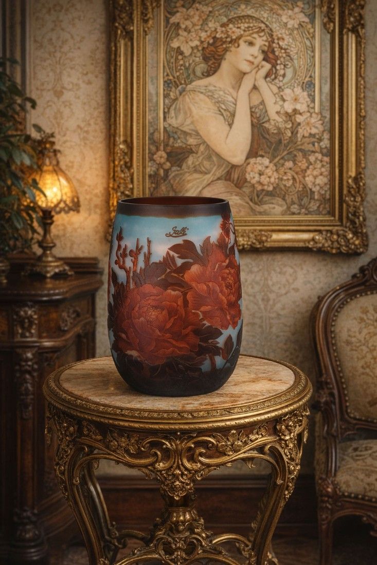 Bujori-vaza din sticla Galle