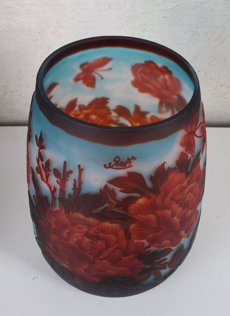 Bujori-vaza din sticla Galle