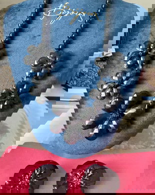 Shiny floral statement jewellery