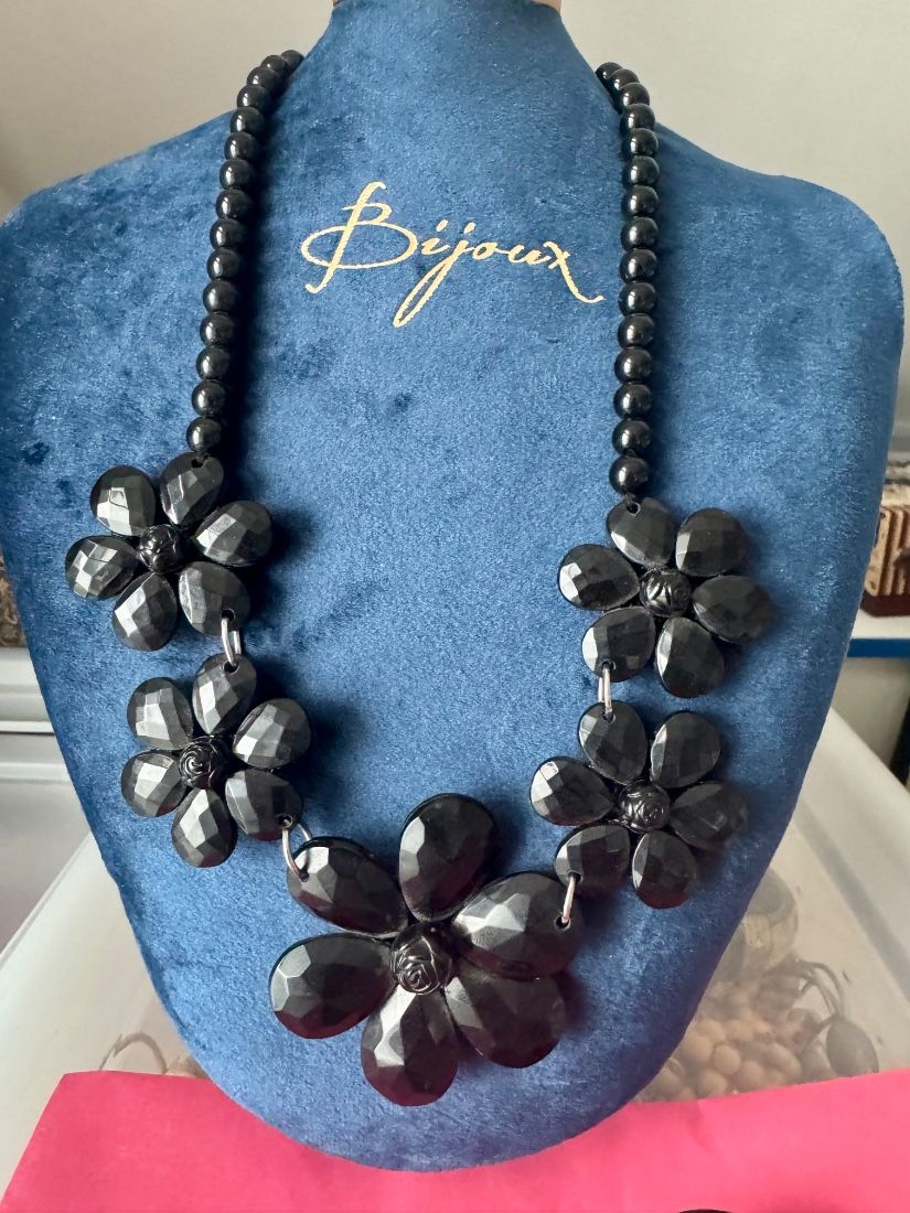 Shiny floral statement jewellery