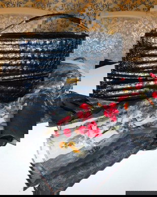 Poseta vintage crocodil Perez Spania,esarfa noua, brodata, cadou