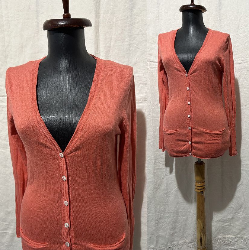 Cardigan mătase naturală și cașmir zmeură