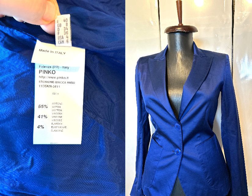 Pinko sacou bumbac albastru royal