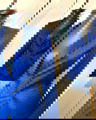 Pinko sacou bumbac albastru royal