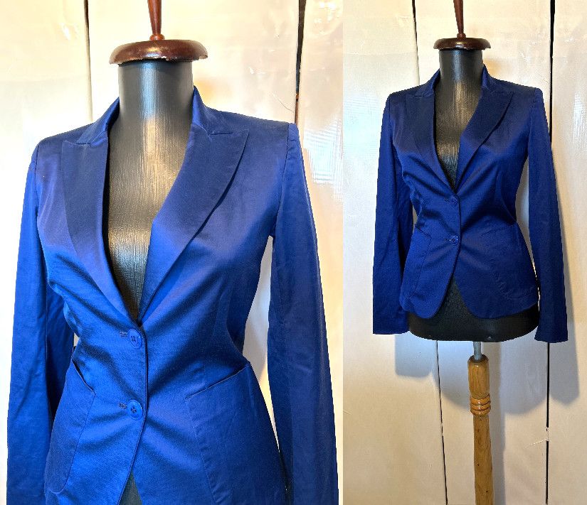 Pinko sacou bumbac albastru royal