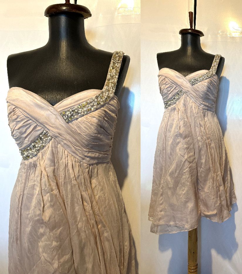 Rochie mătase naturala rose pudră