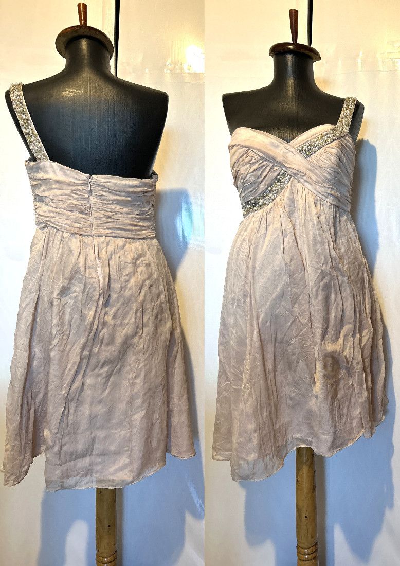 Rochie mătase naturala rose pudră