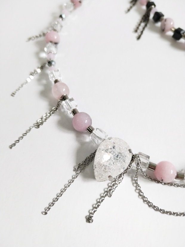Colier Agat Blossom cherry