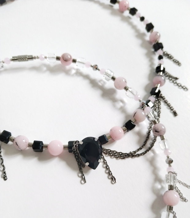 Colier Agat Blossom cherry