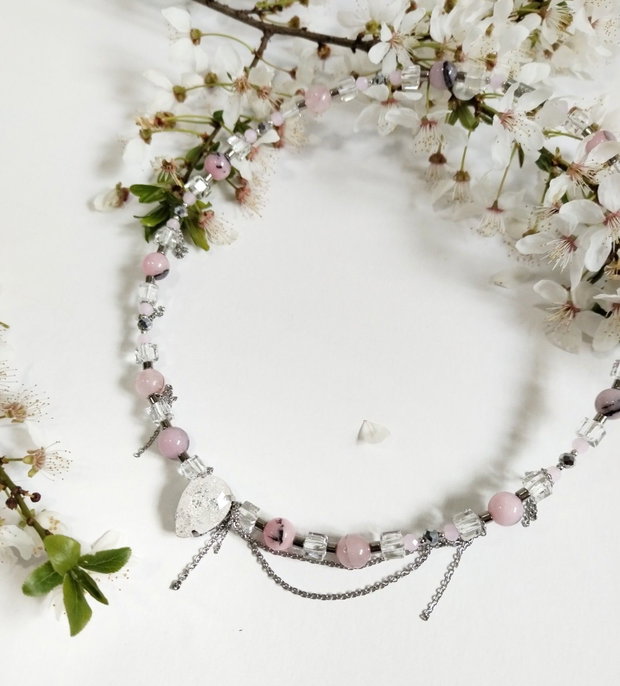 Colier Agat Blossom cherry