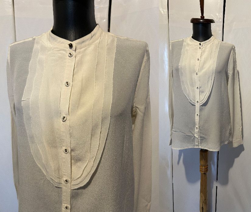 Campus bluză mătase naturală cu jabou