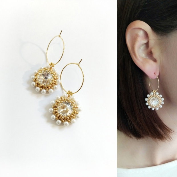 Cercei drop rivoli Swarovski
