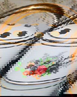 Portelan Franta , Limoges,  obiect decor deosebit, aur coloidal