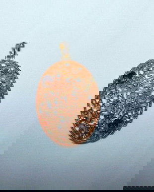 Pandantiv Jablonex , cristale Bohemia, lucrat  in filigran , vintage