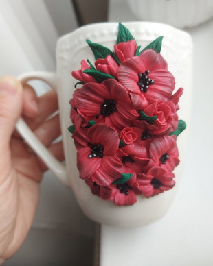 Cana flori fimo