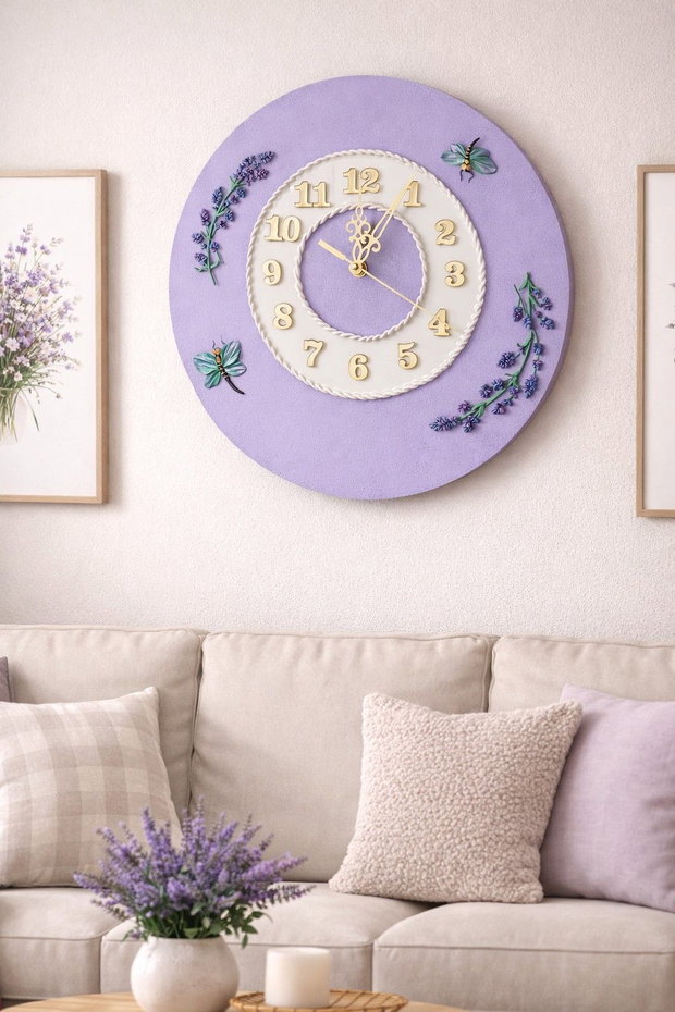 Ceas de perete lavanda