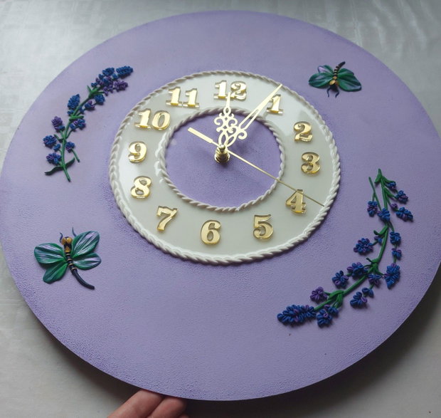 Ceas de perete lavanda