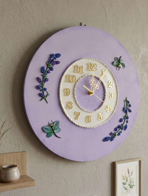 Ceas de perete lavanda