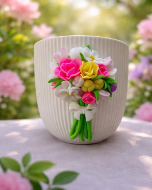 Cana flori fimo