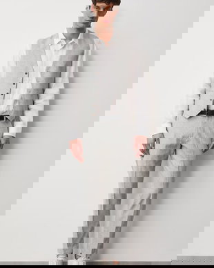 Medicine pantaloni chinos pentru bărbați, cu adaos de in