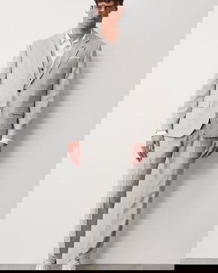 Medicine sacou cu un singur rând de nasturi pentru bărbați, cu adaos de in