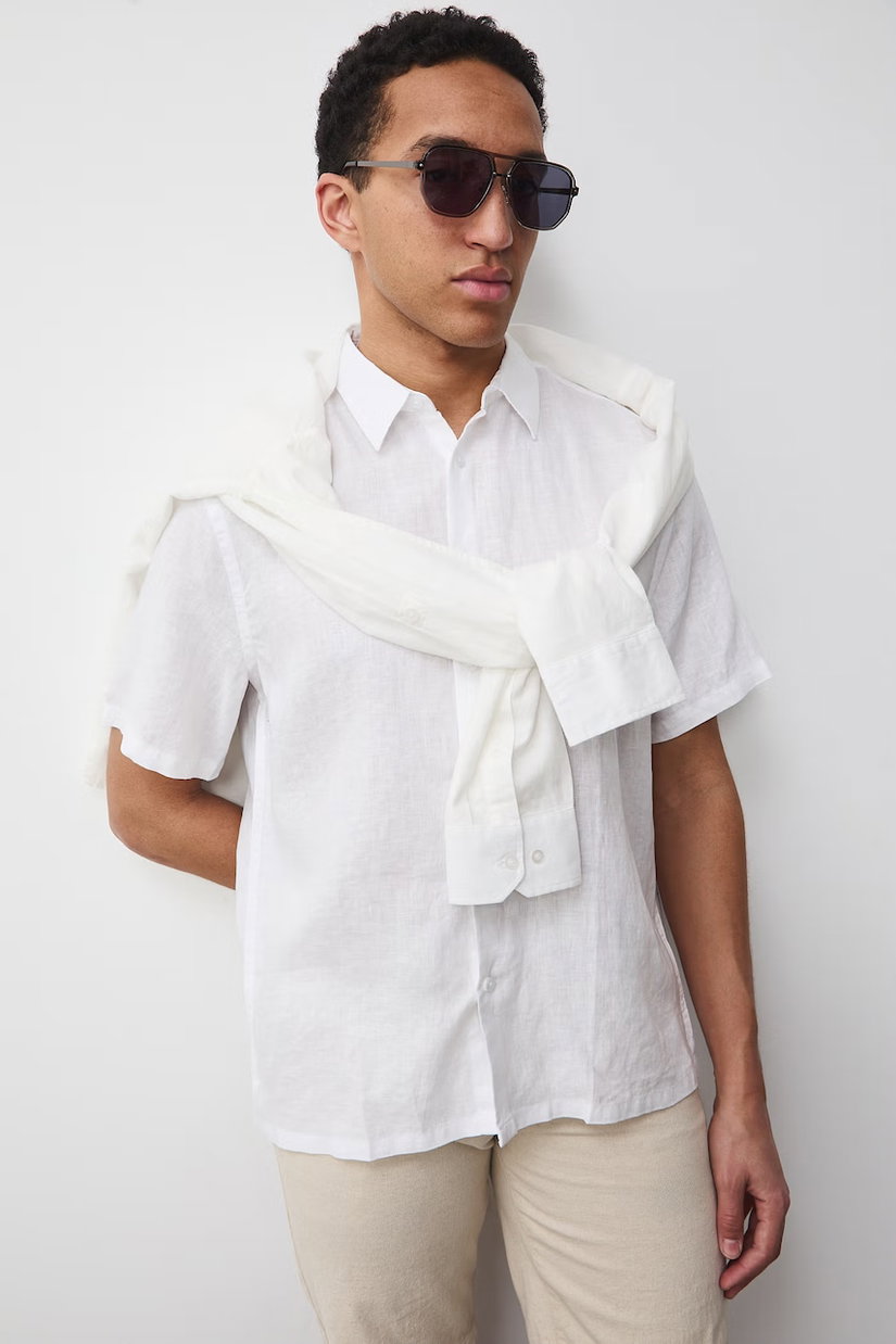 Medicine cămașă pentru bărbați, din in