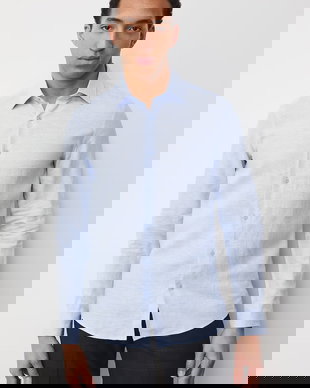 Medicine cămașă pentru bărbați, din in