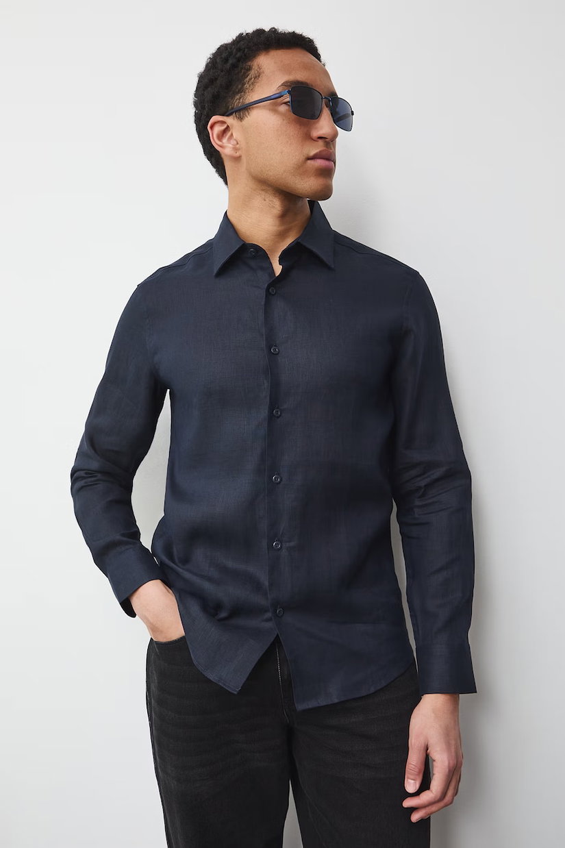 Medicine cămașă pentru bărbați, din in