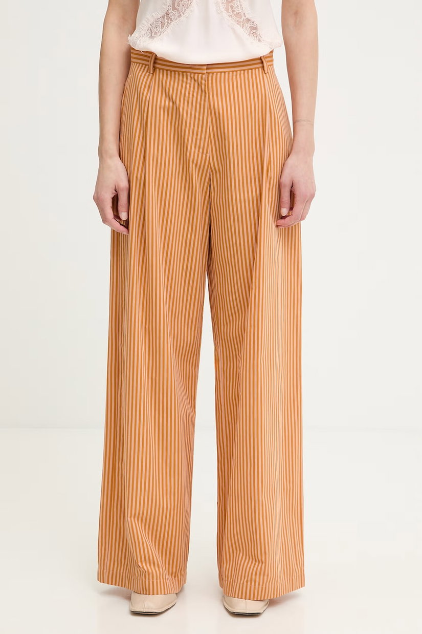 Sessun pantaloni wide leg pentru femei, din bumbac
