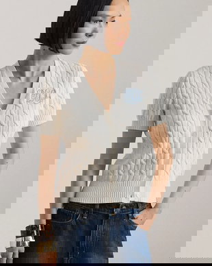 Lauren Ralph Lauren cardigan pentru femei, din bumbac