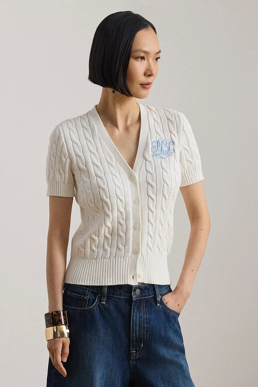 Lauren Ralph Lauren cardigan pentru femei, din bumbac