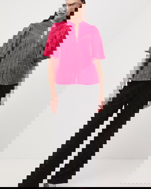 Medicine bluză tip cămașă pentru femei, din bumbac