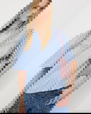 Medicine bluză tip cămașă pentru femei, din bumbac