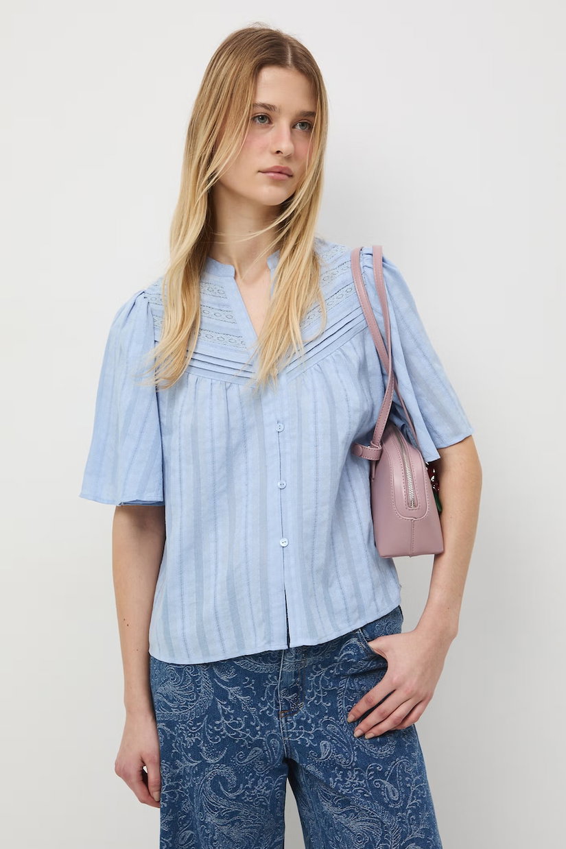 Medicine bluză tip cămașă pentru femei, din bumbac