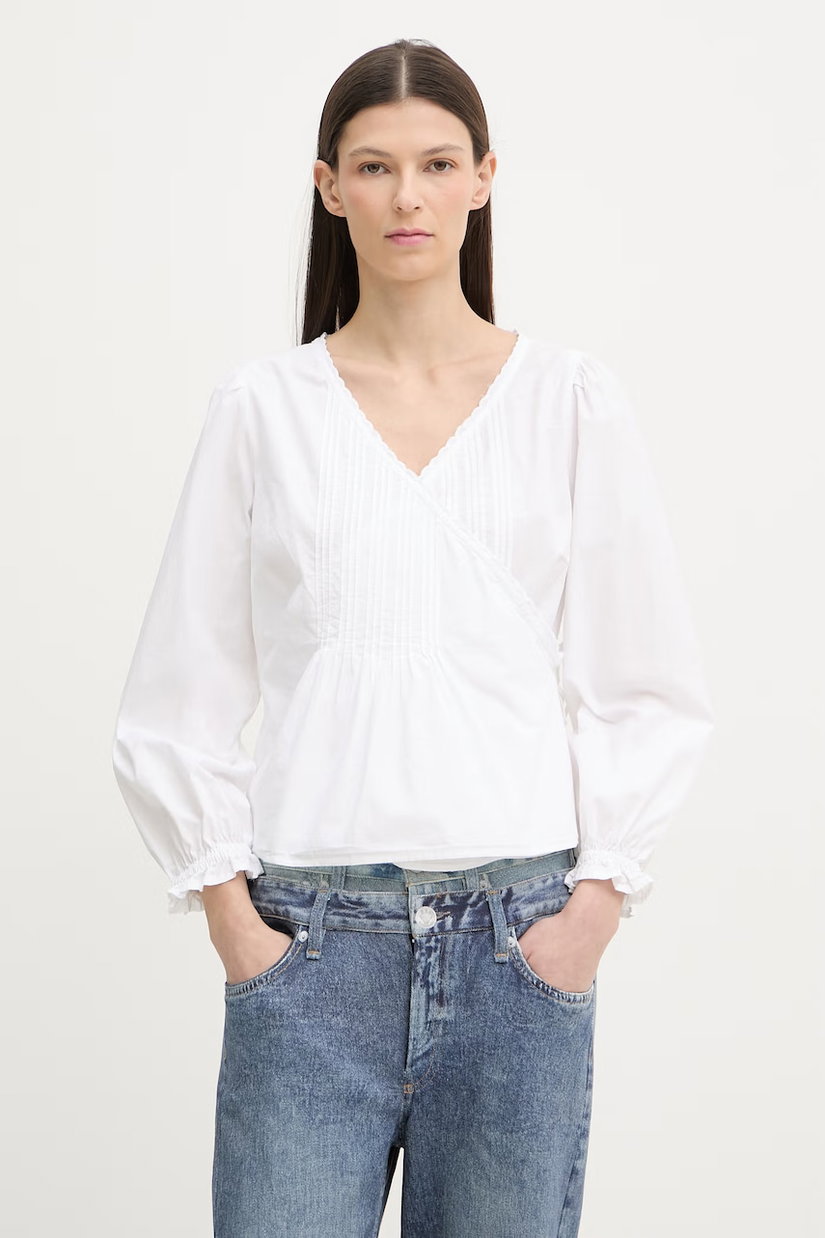 Levi's bluză petrecută pentru femei, din bumbac SOLEIL WRAP