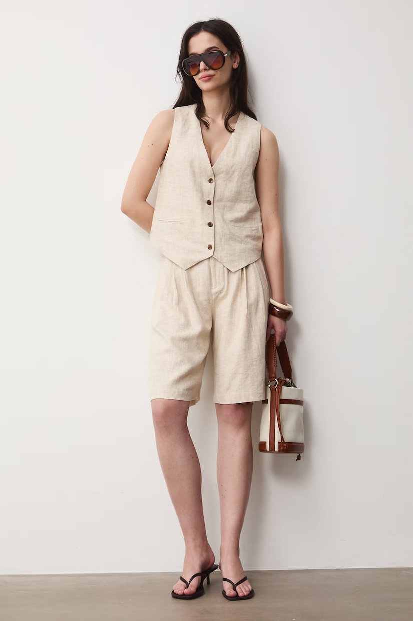 Medicine vestă pentru femei, din in