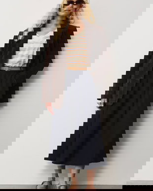 Medicine fustă plisată din lyocell