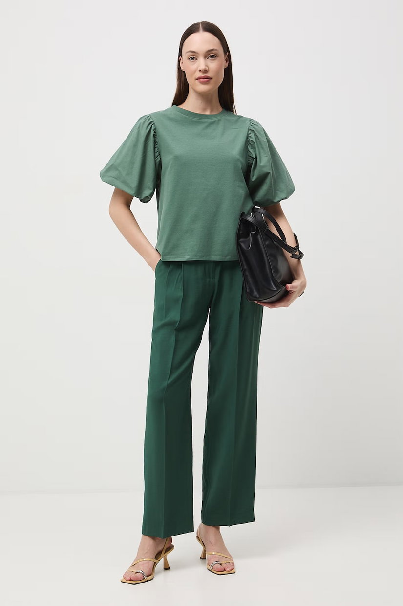 Medicine pantaloni wide leg pentru femei, cu vâscoză