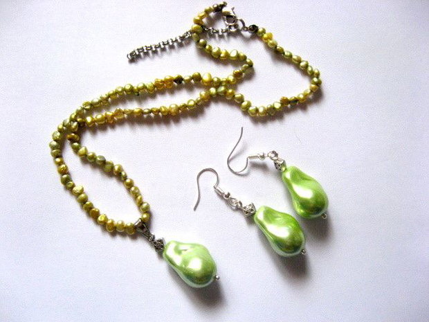 set bijuterii cu perle mallorca si perle de cultura 52043