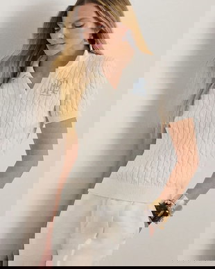 Lauren Ralph Lauren pulover cu mânecă scurtă de damă din bumbac