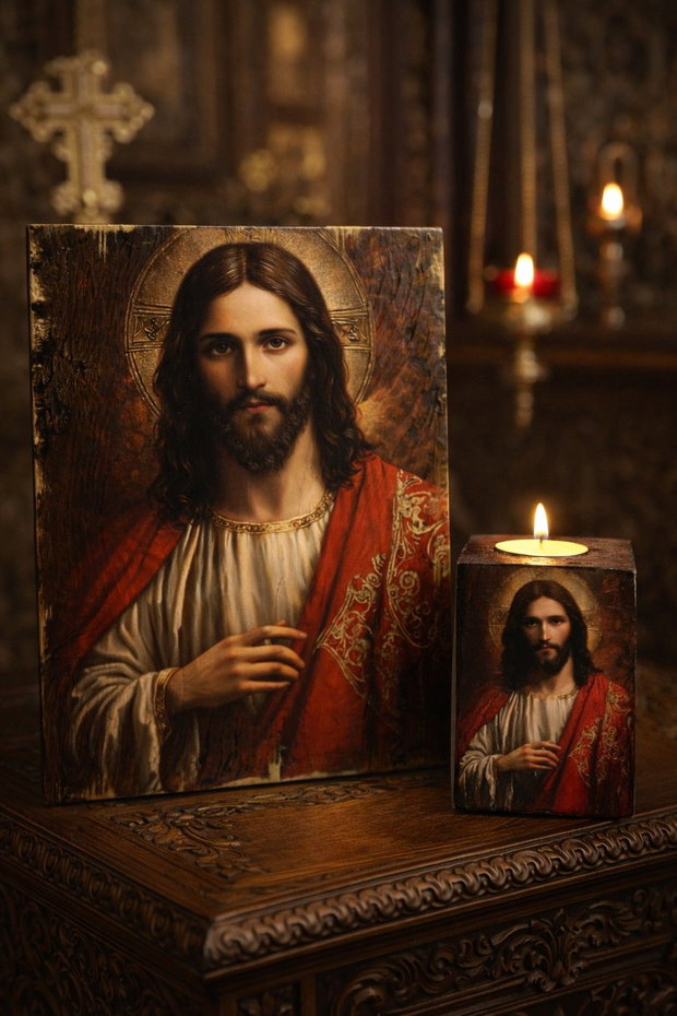 Set icoana cu suport lumanare 01995
