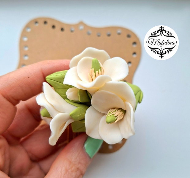 Accesoriu păr cu flori fimo