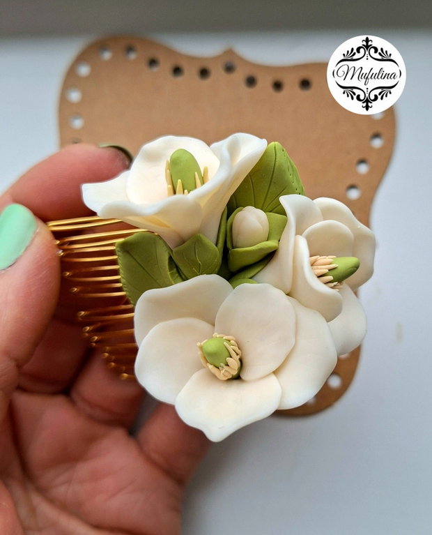 Accesoriu păr cu flori fimo